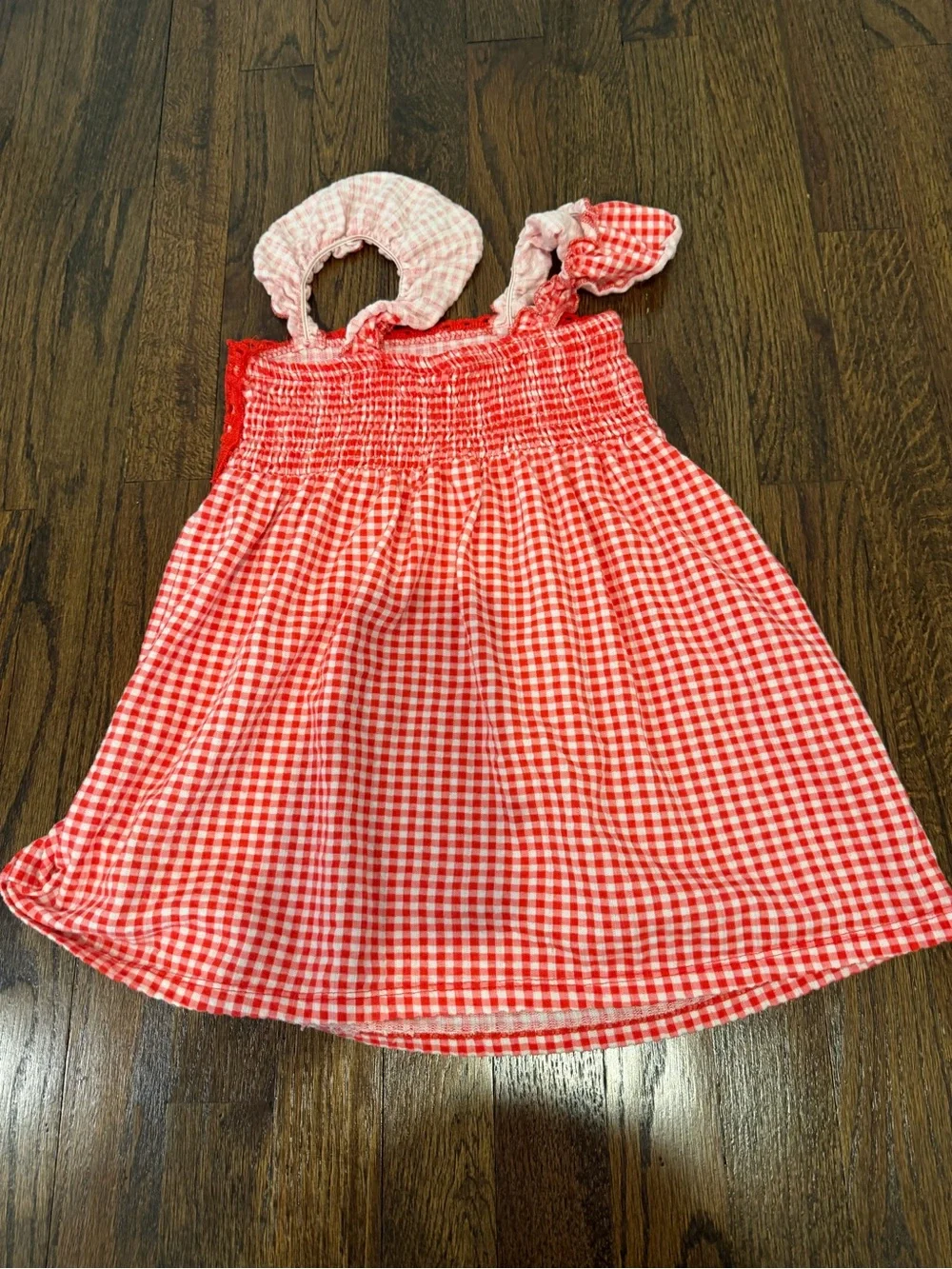 Zara kids Red Gingham Sundress with Crochet Bodice